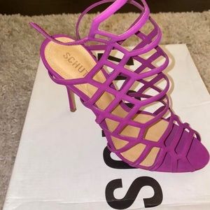 Schutz Women's Purple Strappy Heels